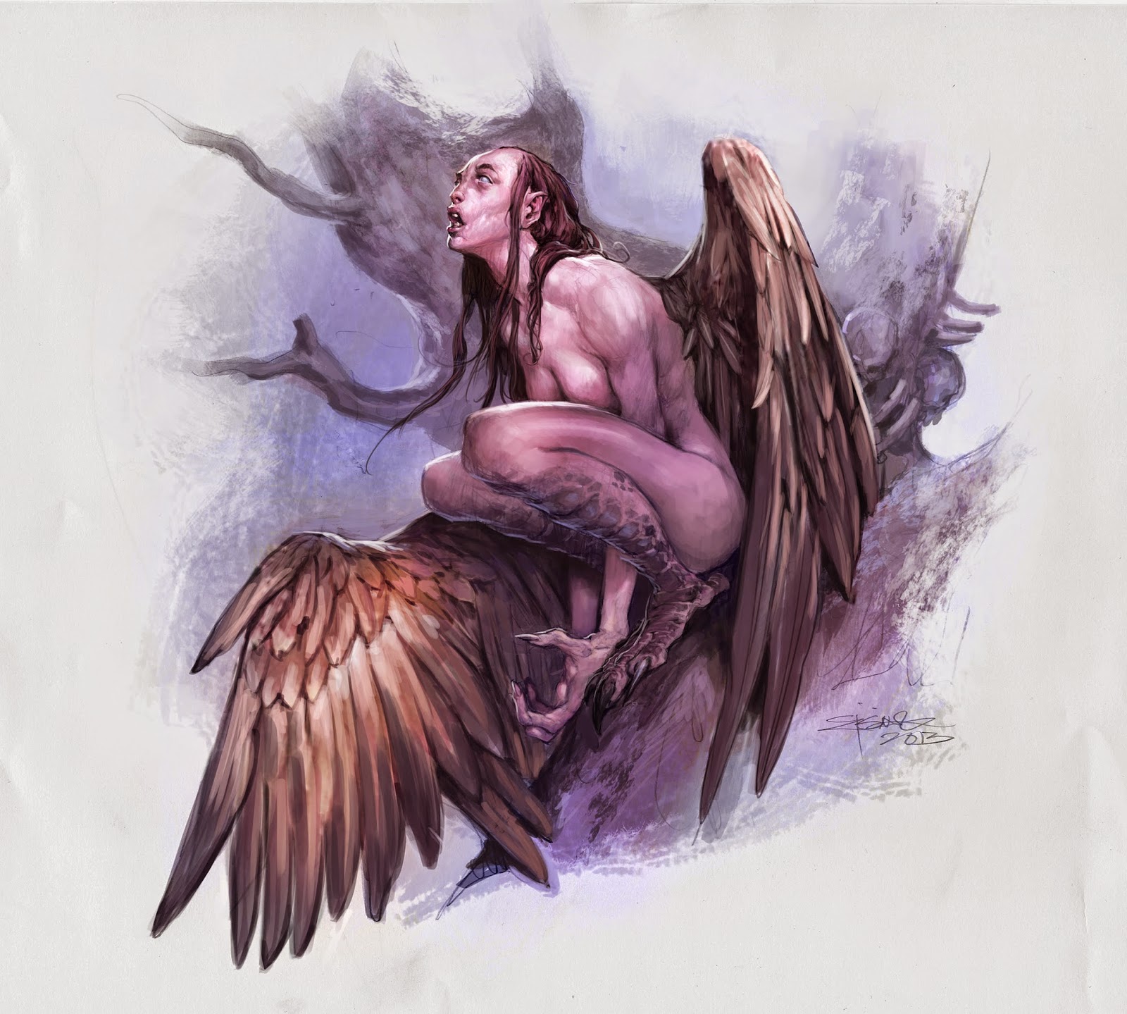 Naked harpy